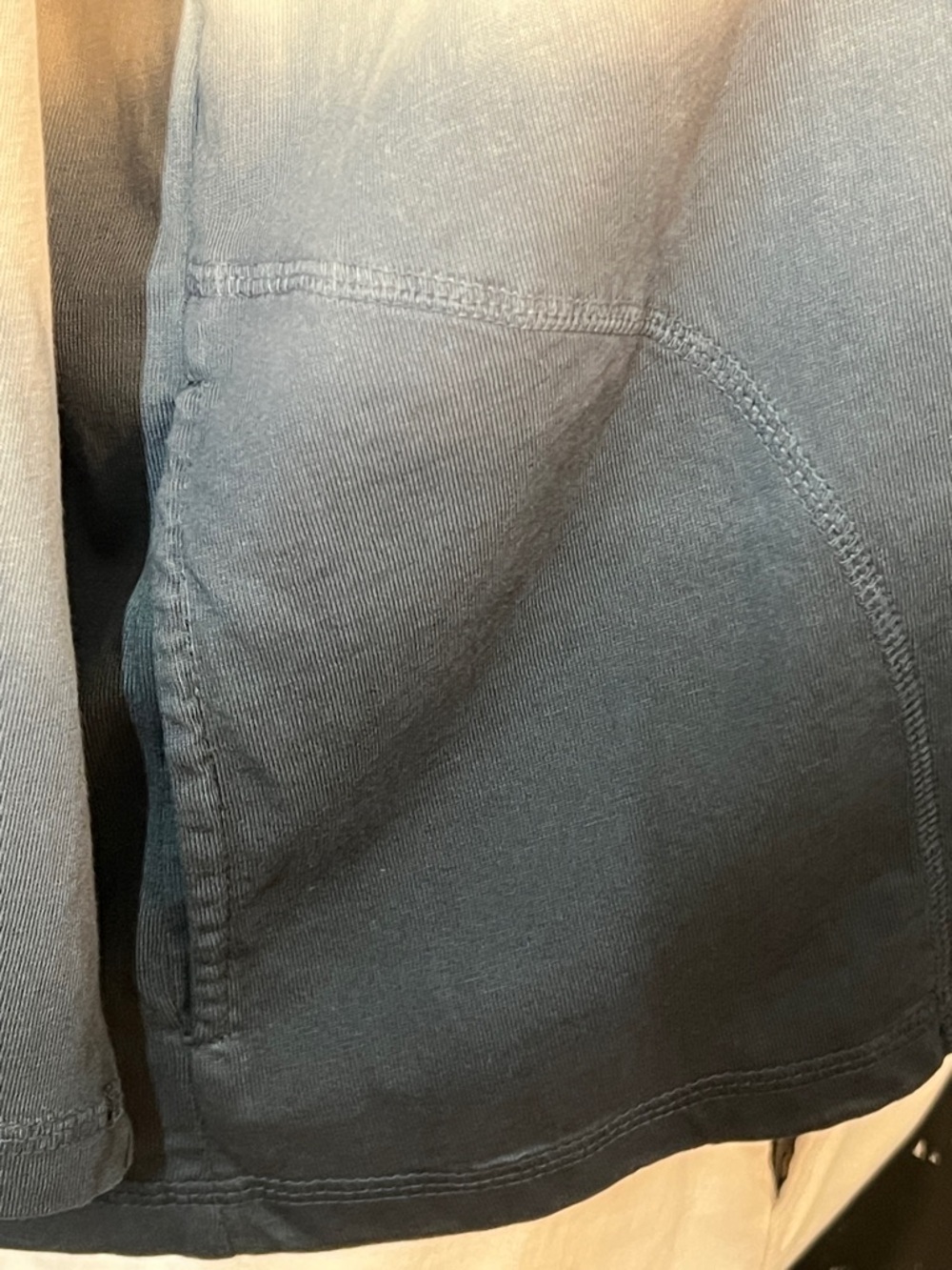 LOGO by Lori Goldstein Ombre Tie-Front Cotton Jacket in Cream and Navy - Picture 7 of 13